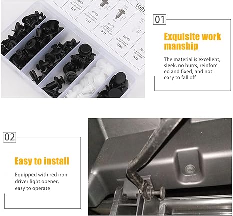 🔧100 PCS Car Clip Retainer Auto Fasteners Push Trim Bumper Plastic Rivets Clips Kit