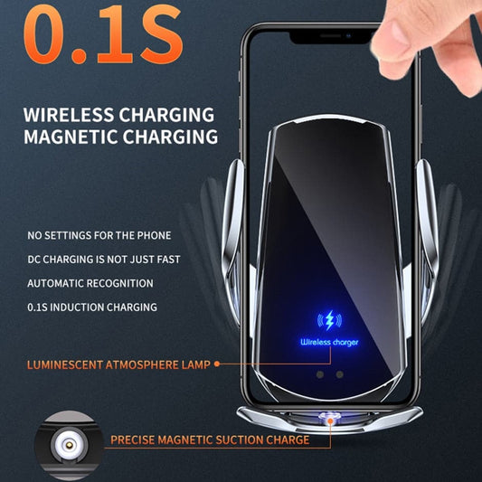 Automatic Car Wireless Charger Magnetic USB Infrared Sensor Phone Holder Mount