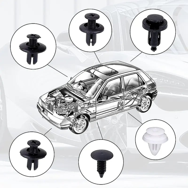 🔧100 PCS Car Clip Retainer Auto Fasteners Push Trim Bumper Plastic Rivets Clips Kit